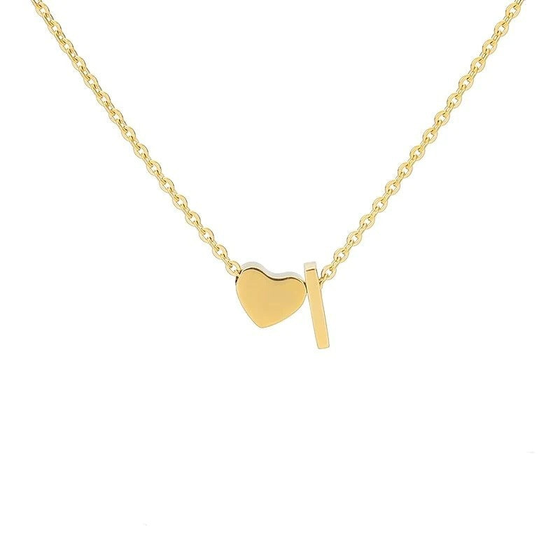Simple Love Necklace Stainless Steel English 26 Letters