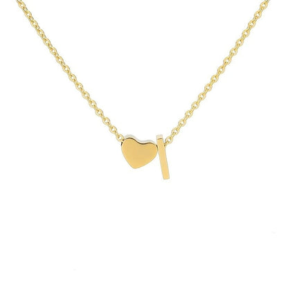Simple Love Necklace Stainless Steel English 26 Letters