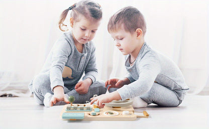 Wooden Steering Wheel Busy Board Toy - Educational Vehicle Sign Recognition, Problem Solving & Motor Skills Development for Youngsters, Light Green/Blue/Yellow, Smooth Burr-Free Plywood, Youngsters Learning Toy | Engaging Toy