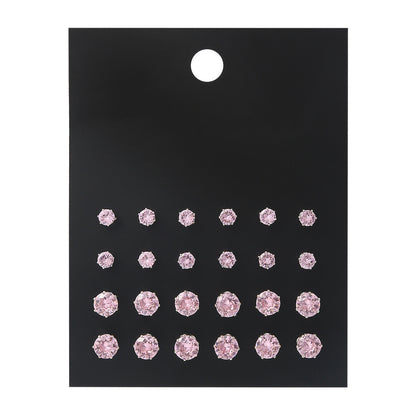 Pink Round Women's Earings Set