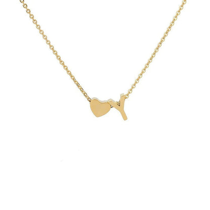 Simple Love Necklace Stainless Steel English 26 Letters
