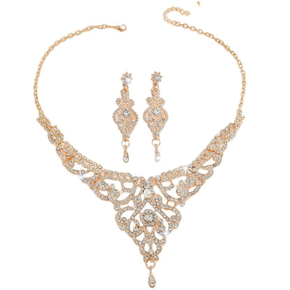 Hollow Necklace And Earrings Suite Women's Jewelry