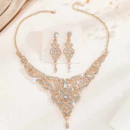 Hollow Necklace And Earrings Suite Women's Jewelry