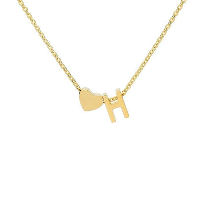 Simple Love Necklace Stainless Steel English 26 Letters