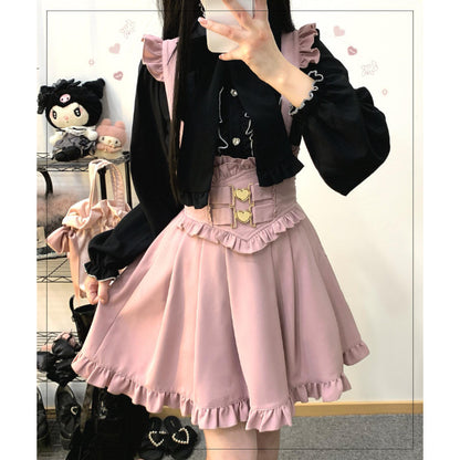 Top And Skirt Shirt High Waist Mid-length Dress Set Two-piece Set