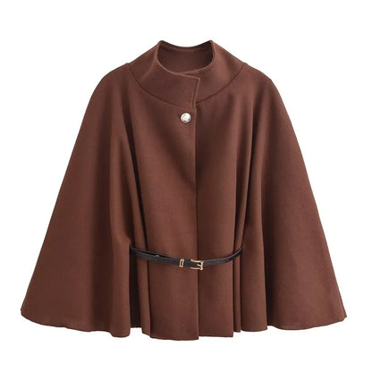 Spring Woolen Short Overcoat For Women
