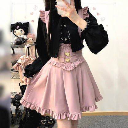 Top And Skirt Shirt High Waist Mid-length Dress Set Two-piece Set