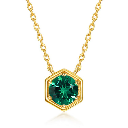 Twelve Birthstone S925 Silver Inlay Multicolor Cultivation Colored Gems Clavicle Chain Simple Necklace