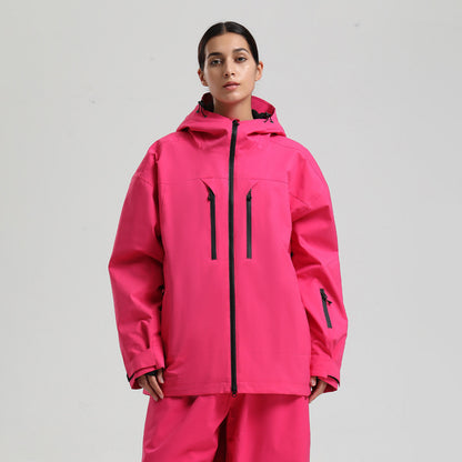 Men's Waterproof Breathable And Loose Zip Ski Suit Jacket