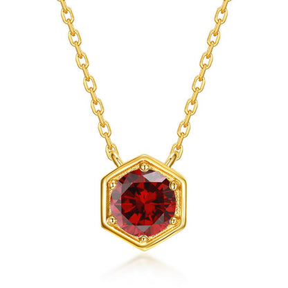 Twelve Birthstone S925 Silver Inlay Multicolor Cultivation Colored Gems Clavicle Chain Simple Necklace