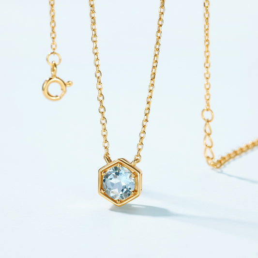 Twelve Birthstone S925 Silver Inlay Multicolor Cultivation Colored Gems Clavicle Chain Simple Necklace