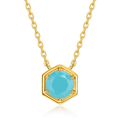 Twelve Birthstone S925 Silver Inlay Multicolor Cultivation Colored Gems Clavicle Chain Simple Necklace