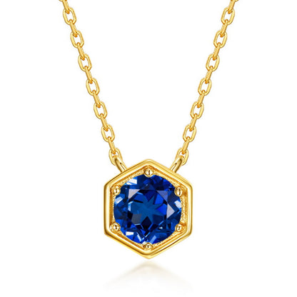 Twelve Birthstone S925 Silver Inlay Multicolor Cultivation Colored Gems Clavicle Chain Simple Necklace