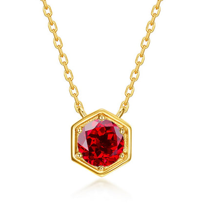 Twelve Birthstone S925 Silver Inlay Multicolor Cultivation Colored Gems Clavicle Chain Simple Necklace