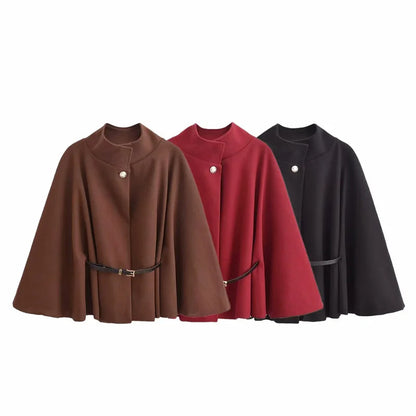 Spring Woolen Short Overcoat For Women