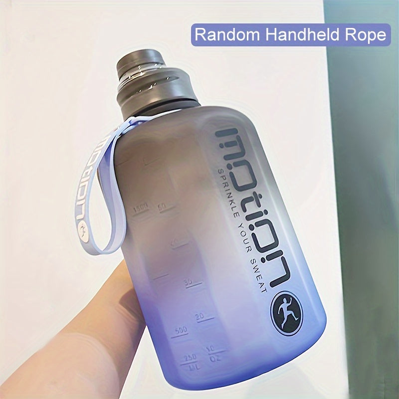 1pc Round 2.2L/77.93OZ Big Large Capacity Sports Water Bottle, Plastic, Gradient, Portable, Reusable, PVC Free, with Straw, for Fitness, Outdoor, Hand Wash Only