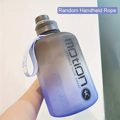 1pc Round 2.2L/77.93OZ Big Large Capacity Sports Water Bottle, Plastic, Gradient, Portable, Reusable, PVC Free, with Straw, for Fitness, Outdoor, Hand Wash Only