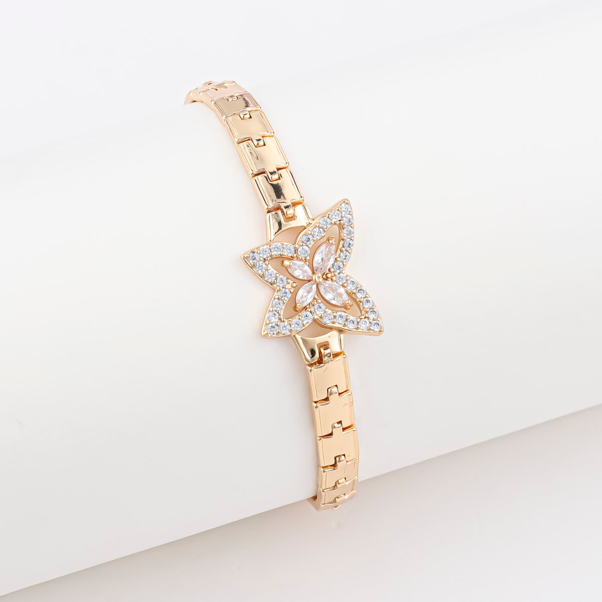 18K Gold-plated Butterfly Clover Copper Women's Bracelet