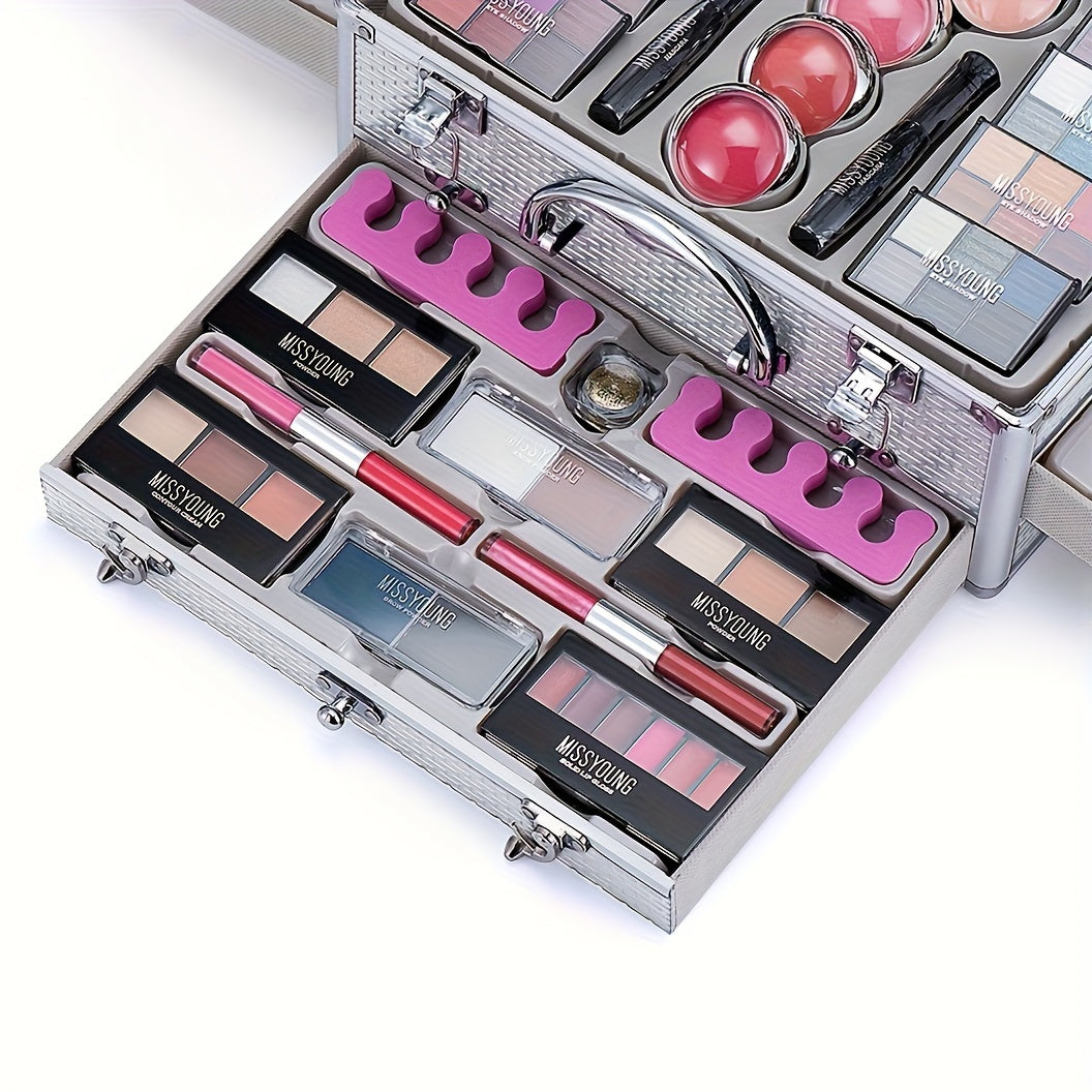 106-Piece Professional Makeup Set - Ultimate Multifunctional Beauty Kit with Eyeshadow, Lipstick, Mascara, Lip Liner, Makeup Brushes, and More - Perfect Gift for Mothers Day, Makeup Artists, and Beauty Enthusiasts