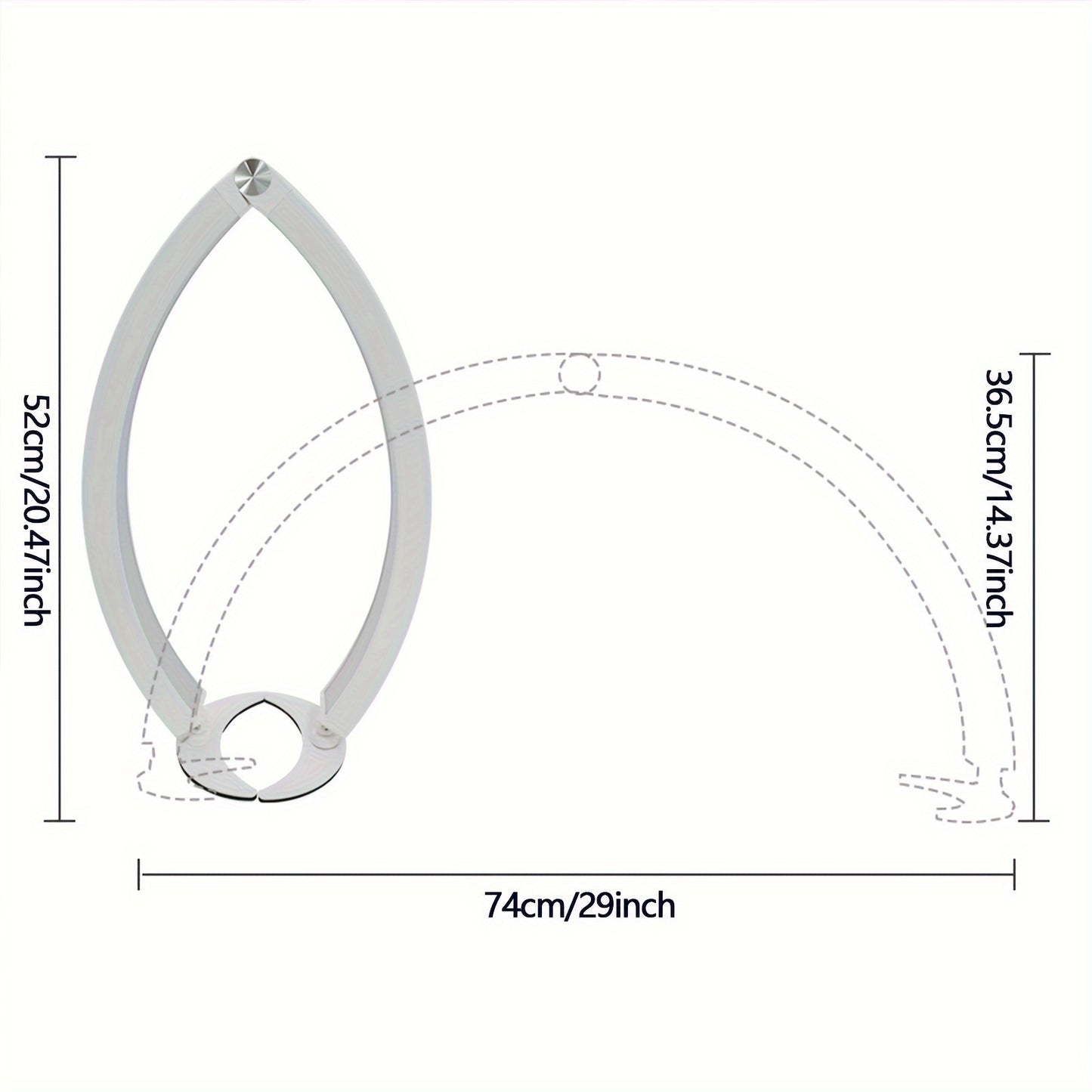 29 "Half-moon Nail Tech Light With Phone Seat, 40W Foldable, Nail Lamp With Wire Controller And Remote, 7 Color Modes, 10 Brightness For Beauty/eyelash Tattoo/crafts,, Black/white/pink