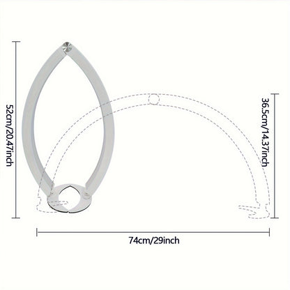 29 "Half-moon Nail Tech Light With Phone Seat, 40W Foldable, Nail Lamp With Wire Controller And Remote, 7 Color Modes, 10 Brightness For Beauty/eyelash Tattoo/crafts,, Black/white/pink