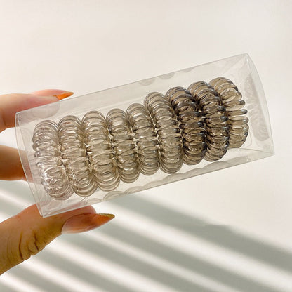 9 Pcs Spiral Hair Ties No Crease, Coil Hair Ties, Phone Cord Hair Ties, Women Ponytail Holder Elastics