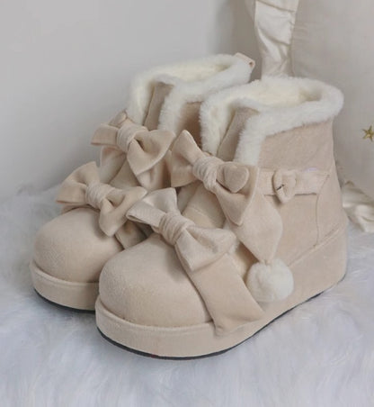 Velvet Milk Pastry Original Lo Shoes Platform Snow Boots