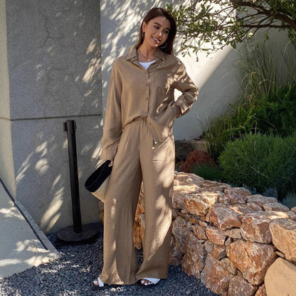 Women's Button Fashion Casual Two-piece Suit
