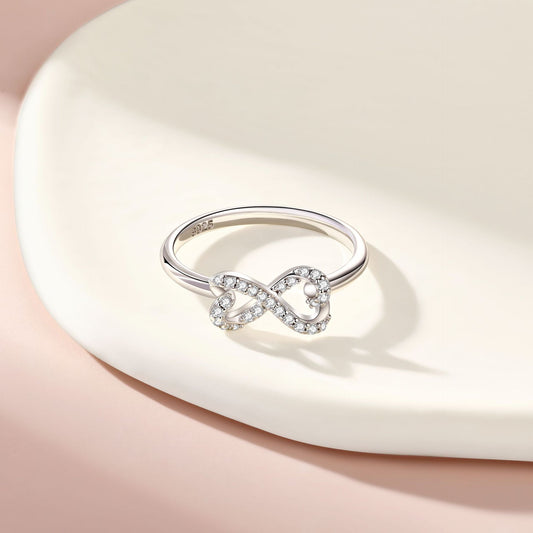 Sterling Silver Silver Jewelry Bow Ring Women's Love Silver Ring