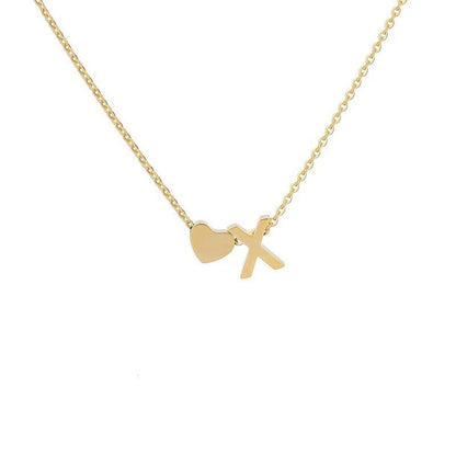 Simple Love Necklace Stainless Steel English 26 Letters