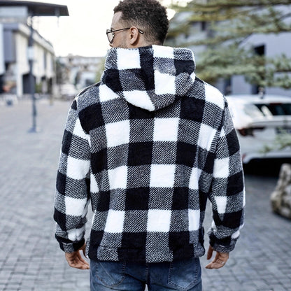 European And American Autumn And Winter Plaid Pattern Imitation Fur Men's Break