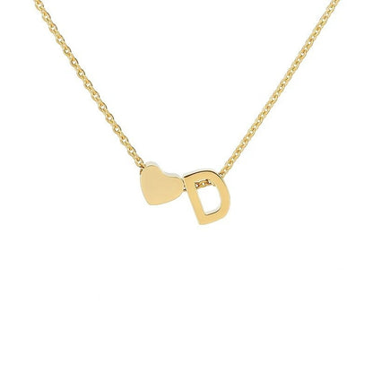 Simple Love Necklace Stainless Steel English 26 Letters