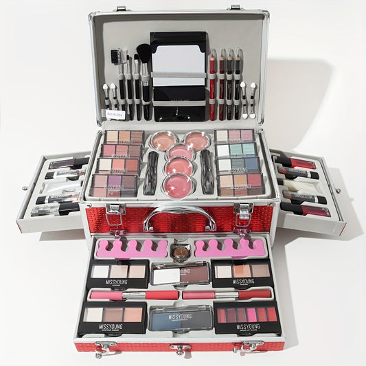 106-Piece Professional Makeup Set - Ultimate Multifunctional Beauty Kit with Eyeshadow, Lipstick, Mascara, Lip Liner, Makeup Brushes, and More - Perfect Gift for Mothers Day, Makeup Artists, and Beauty Enthusiasts
