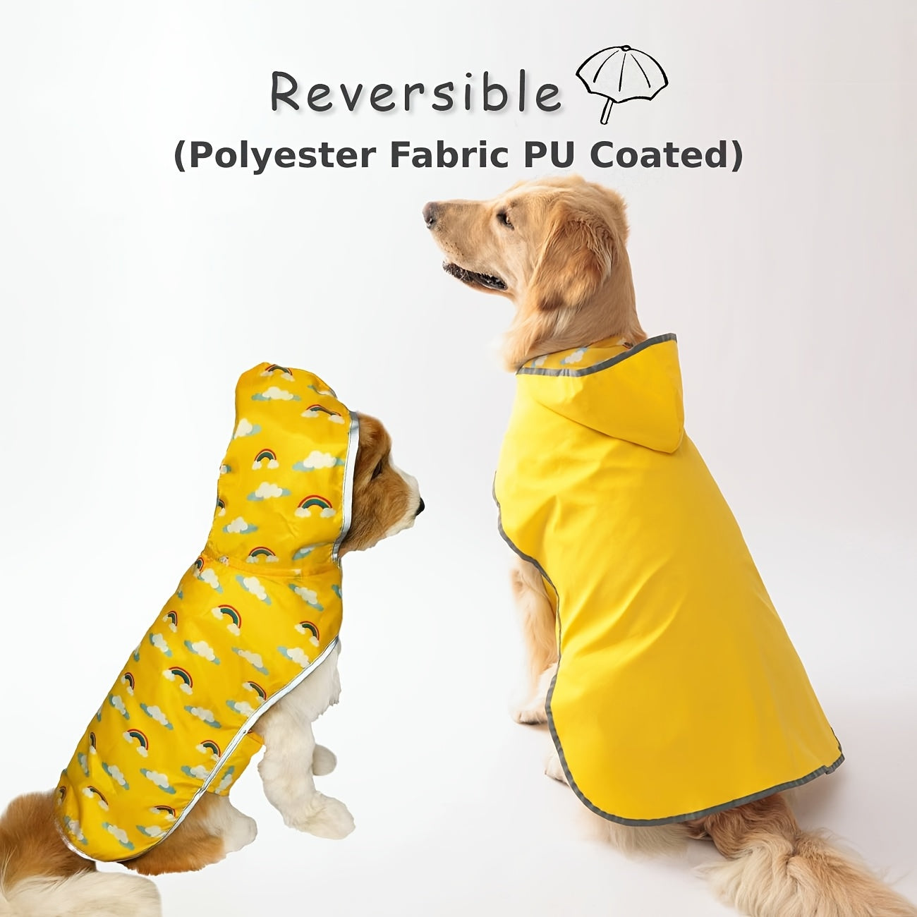 [Reversible Dog Raincoat] PETS TALE Reversible Dog Raincoat, 1pc | Polyester Pet Jacket with Duck Print, Machine Washable, Adjustable Straps for Small to Extra Large Breeds