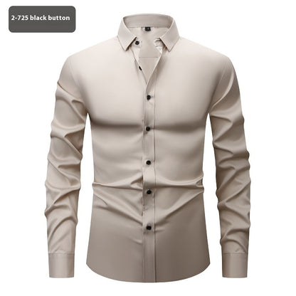 Fashion Personality Four-sided Stretch Shirt Men's Long Sleeve
