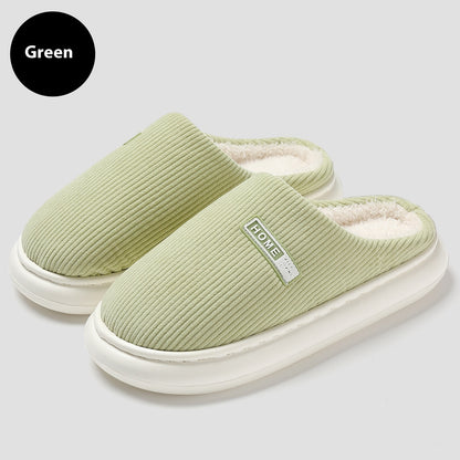 Autumn And Winter Home Indoor Plush Warm Slugged Bottom Baotou Non-slip Cotton Slippers