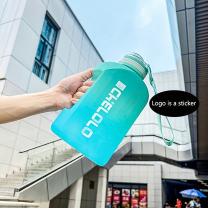 1pc Round 2.2L/77.93OZ Big Large Capacity Sports Water Bottle, Plastic, Gradient, Portable, Reusable, PVC Free, with Straw, for Fitness, Outdoor, Hand Wash Only