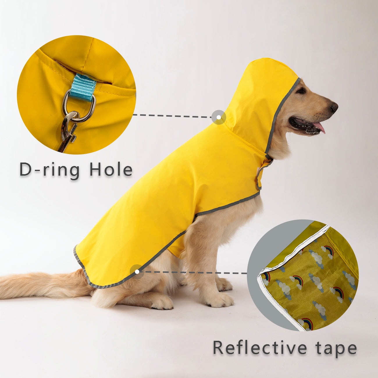 [Reversible Dog Raincoat] PETS TALE Reversible Dog Raincoat, 1pc | Polyester Pet Jacket with Duck Print, Machine Washable, Adjustable Straps for Small to Extra Large Breeds
