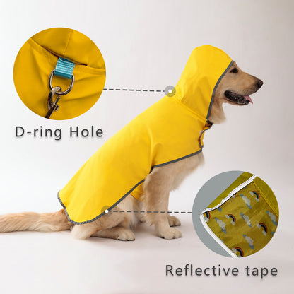 [Reversible Dog Raincoat] PETS TALE Reversible Dog Raincoat, 1pc | Polyester Pet Jacket with Duck Print, Machine Washable, Adjustable Straps for Small to Extra Large Breeds