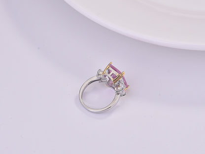 Two-Tone Square Princess Triangle Diamond Ring